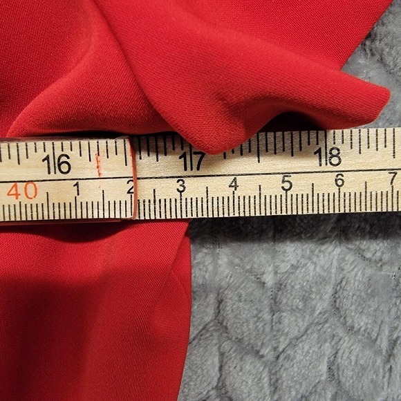 DKNYC Maraschino Red Cap Sleeve Stretch Sheath Pleated Dress Size 8 - Picture 4 of 12